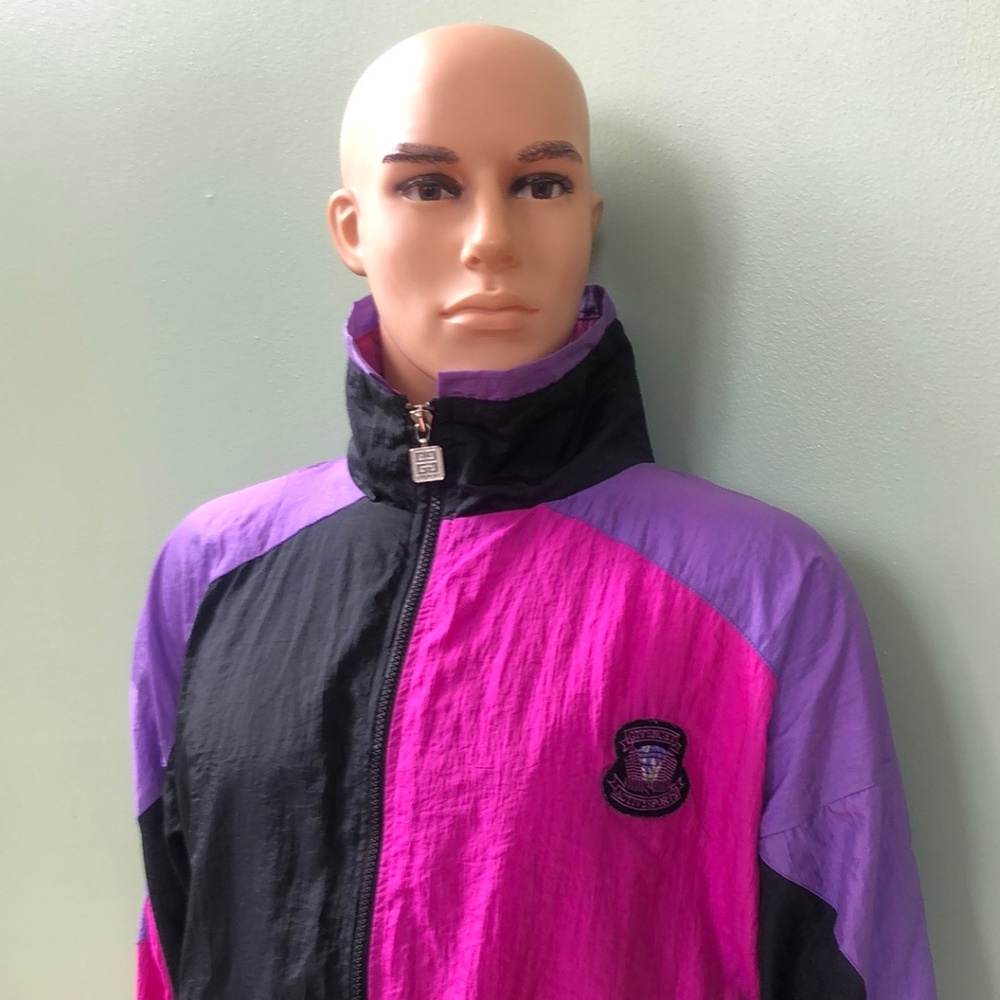GIVENCHY Size XL Black/Purple/Magenta Athletic Wear/Jacket & Pants w/COA